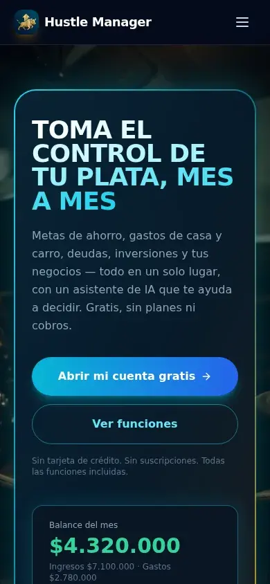 Hustle Goal Flow — vista en celular