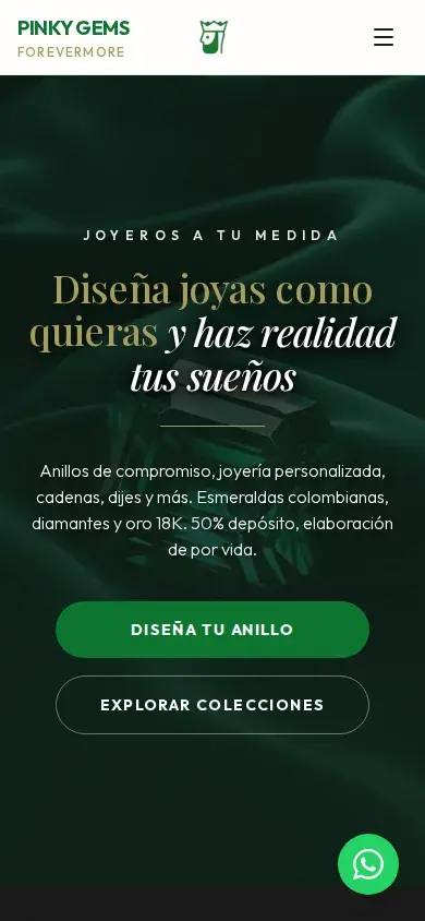 Pinky Gems — vista en celular